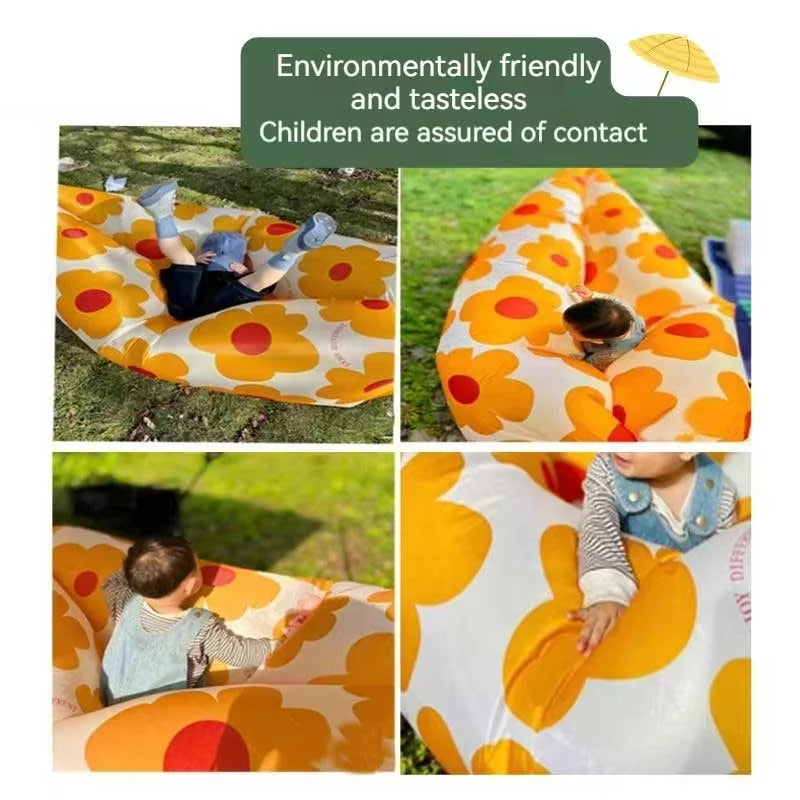 New style lazy inflatable sofa, outdoor beach sleeping bag, inflatable bed, convenient air sofa for camping, picnic, and outing