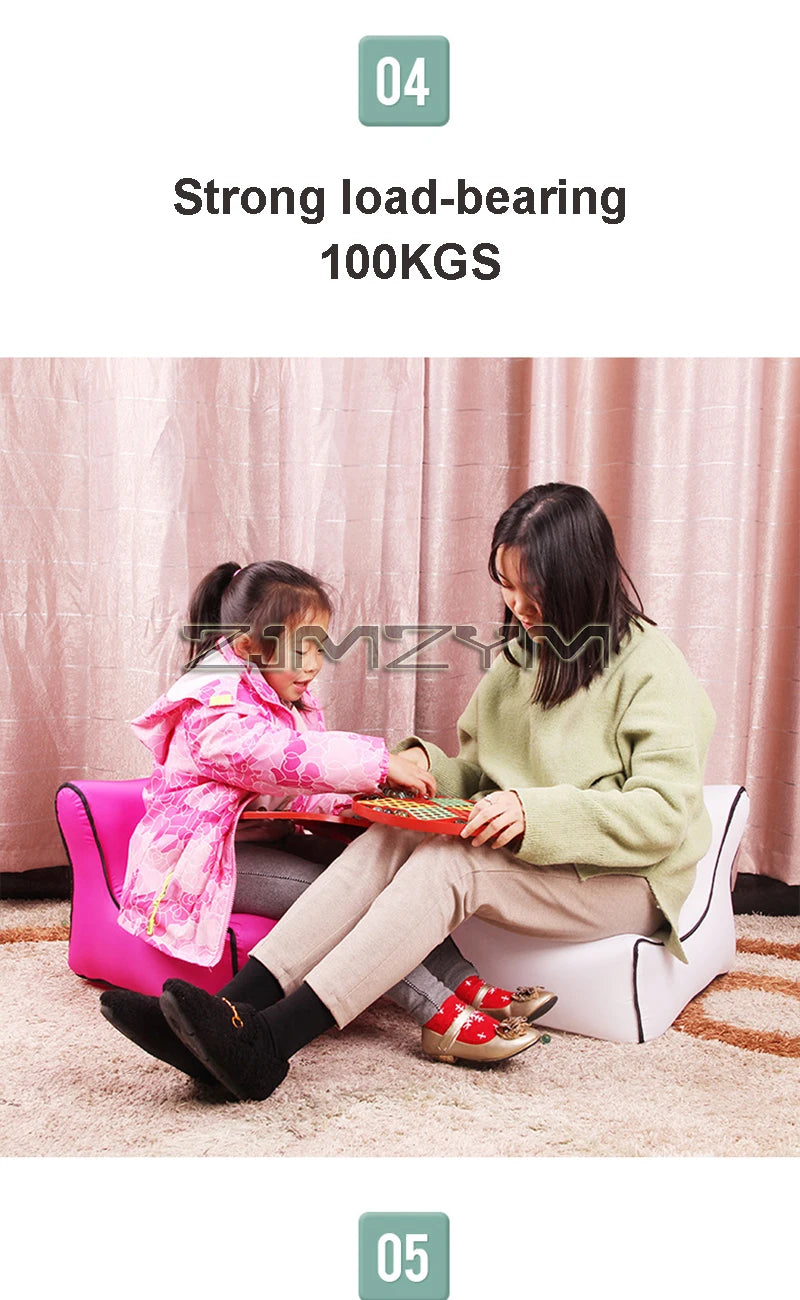 Small Portable Inflatable Chair Outdoor Camping Stool Beach Pool Floats Lounger Sofa Furniture