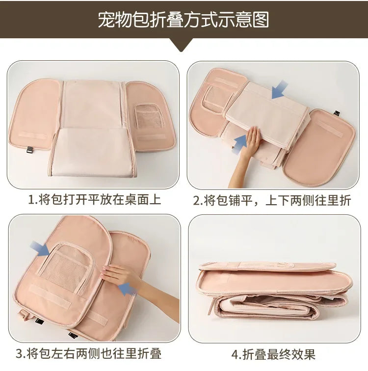 New Pet Trolley Bag Waterproof Oxford Cloth Cat Backpack Portable Foldable Lightweight Pet Trolley Case Dog Stroller Carrier