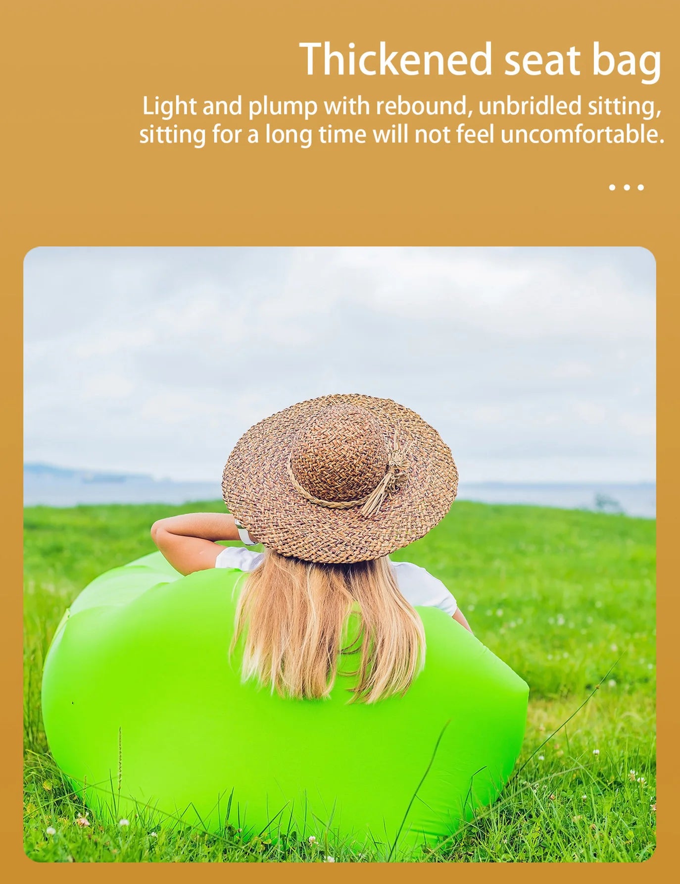 Outdoor lazy inflatable sofa, air mattress, single lounge chair, portable camping nap sofa