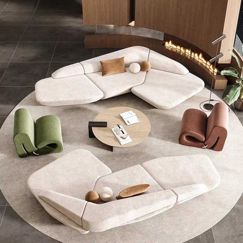 Aesthetics Curved Luxury Sofa Leisure Reception Corner Cute Sofa Office Negotiation Designer Art Muebles Entrance Hall Furniture