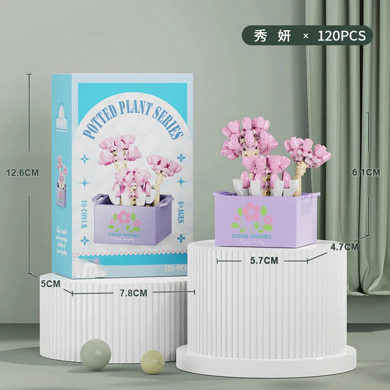 Bouquet Flower Mini Diy Building Block Toys for Children Bricks Blocks for Adults Constructor Micro Bricks Construction Set Gift