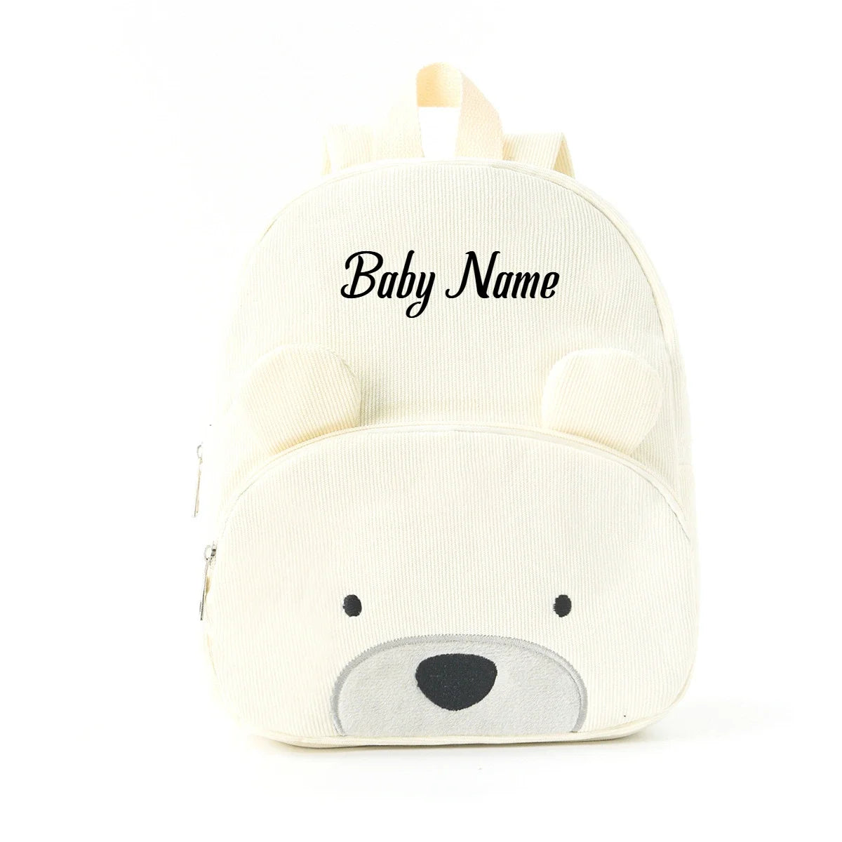 Personalized corduroy Backpack custom name embridery kindergarten schoolbags for children girls boys solid baby cute bags bear