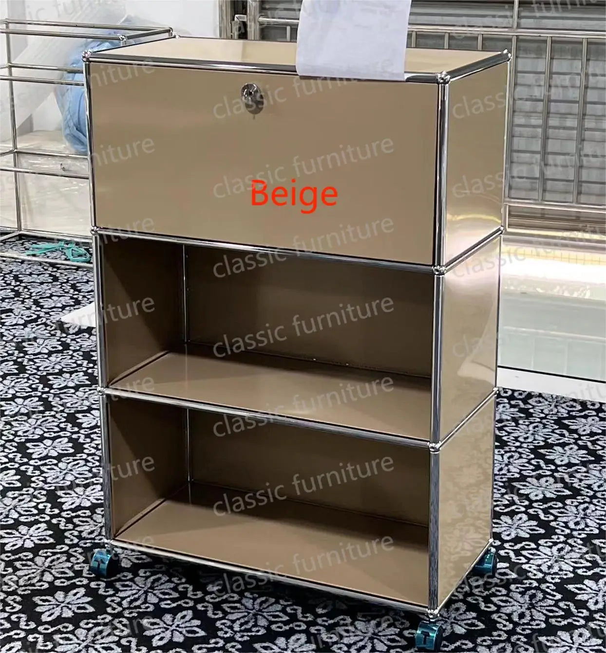 Modular Module Furniture Magazine CD Display Customized Metal Stainless Steel Cabinet  Storage  Sideboard Shelf DIY Living Room