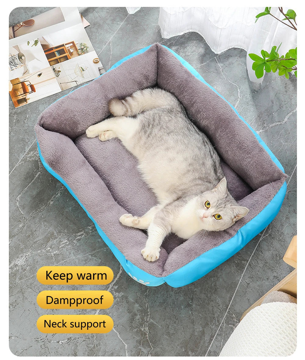 5 Sizes Large Dog Kennel Comfortable Cat Sofa Bed for Small Dog Nest Warm Pet Cat Sleeping Bed Winter Soft House Accessories