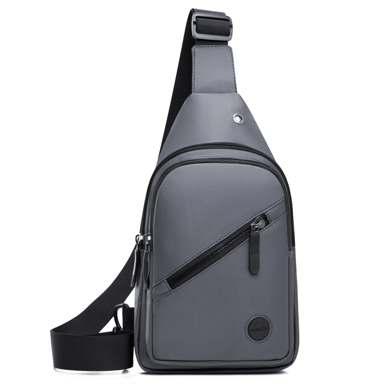 Leisure Leather-Look Fabric Men's Crossbody Bag Lightweight Outdoor Durable Men's Chest Bag Large Capacity Men's Shoulder Bag