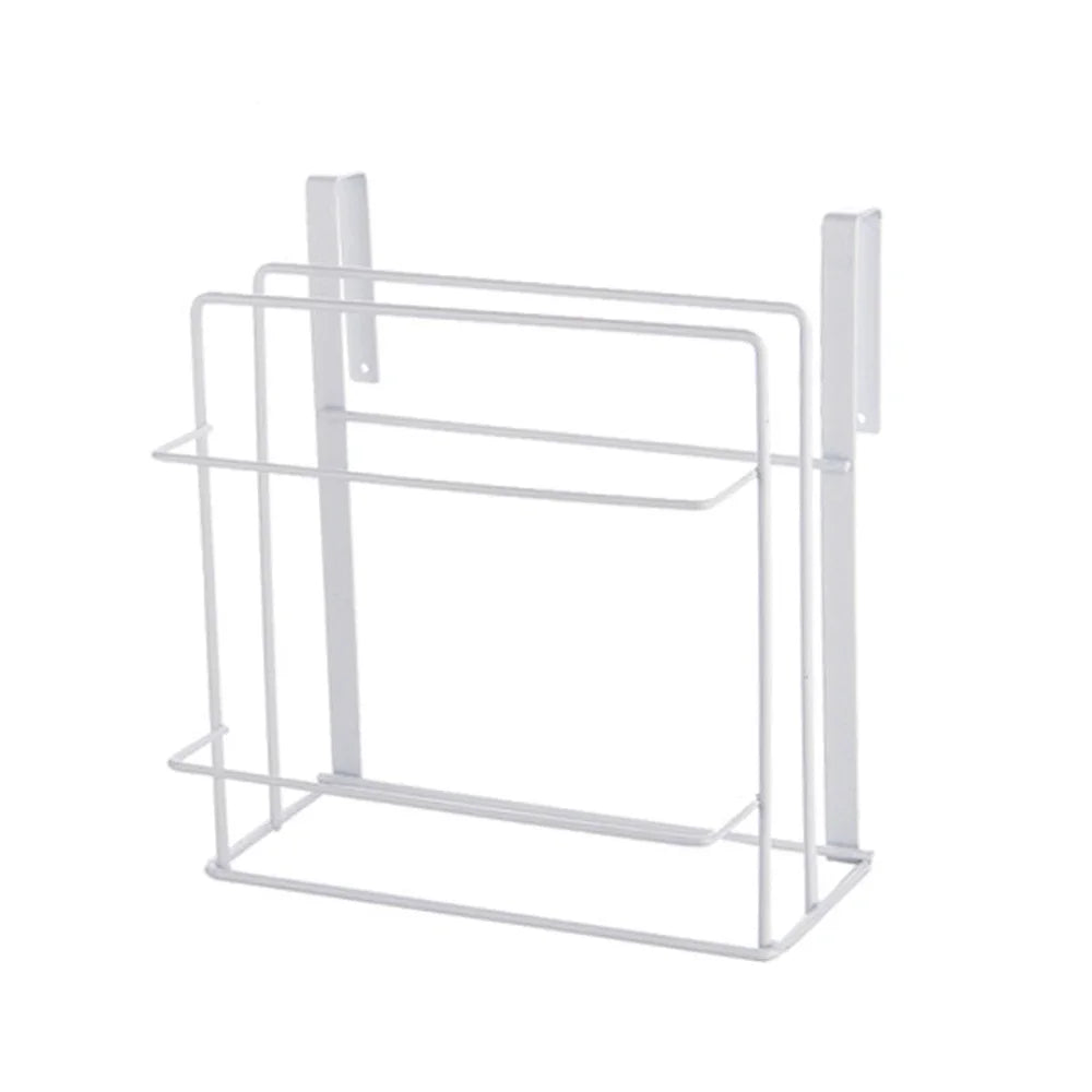 Cutting Board Kitchen Shelf, Double-Layer Perforation-Free Cabinet Hanger, Rag, Cutting Board Storage And Finishing Iron Hanger