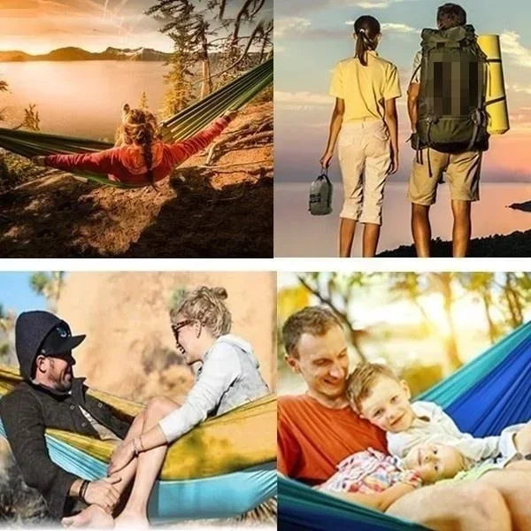 Hammock Outdoor Anti-rollover Parachute Fabric Nylon Double Swing Outdoor Camping Hammock Dormitory Picnic Outdoor