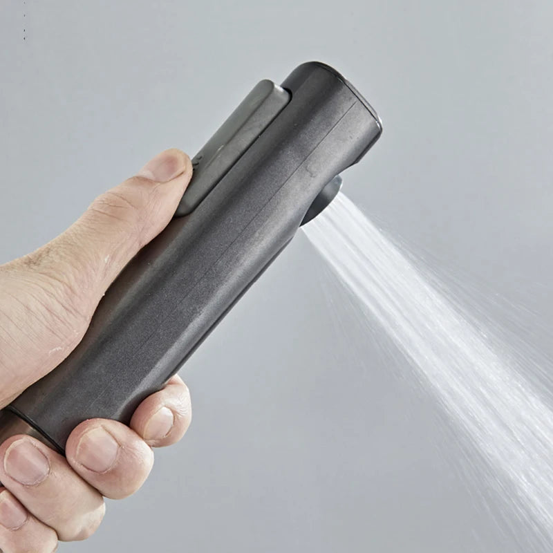 New Design Gun Grey Bathroom Shower System Set Piano Keys Brass LED Digital Shower Faucet Bath Hot and Cold Mixer Shower Tap Set