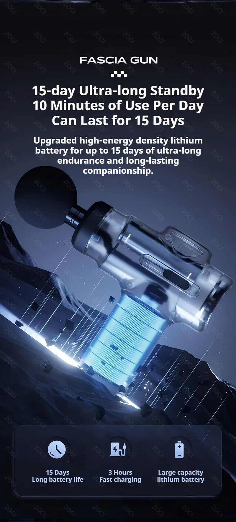 Mini 99 Levels Fascia Gun Handheld Portable Massage Gun Vibration Digital Display Muscle Massager Deep Tissue Massager for Body