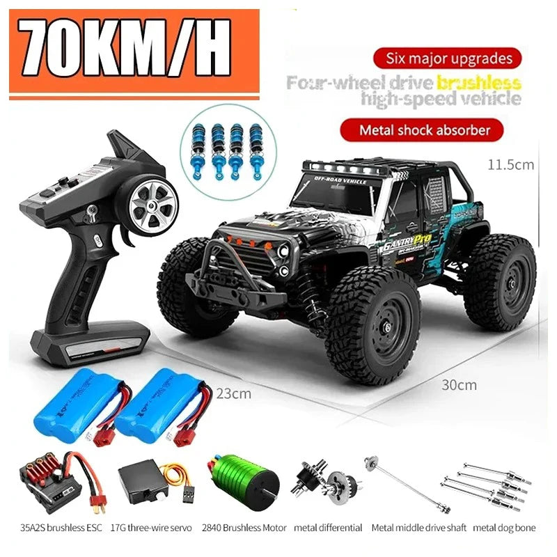16103PRO 1:16 4WD RC Car with LED 2.4G Remote Control Cars 70KM/H High Speed Drift Monster Truck for Kids VS WLtoys 144001 Toys