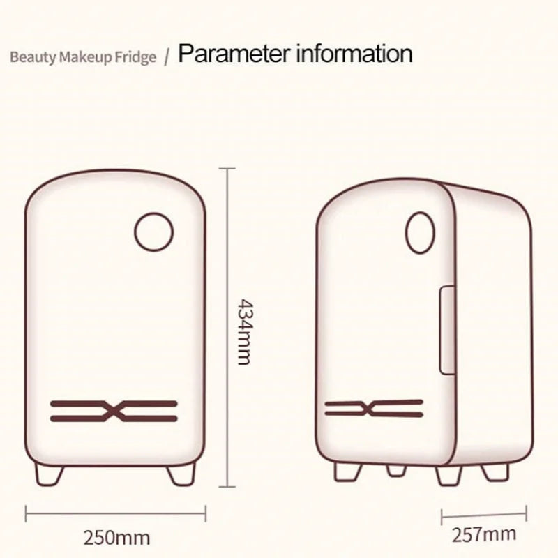 Mini Skin Care Fridge Makeup Cooler 8-18°C Constant Temperature LED Light Beauty Refrigerator for Bedroom Skin Care & Cosmetics