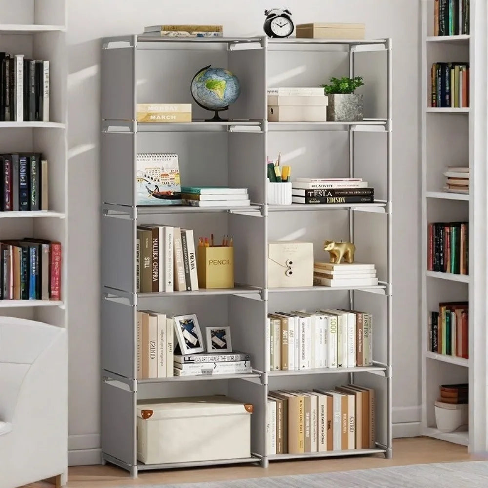 Bookshelf Simple Storage Locker Living Room Cabinets Easy Assembly Bookcase Multi-layer Metal Storage Rack 수납가구 이동식 수납장