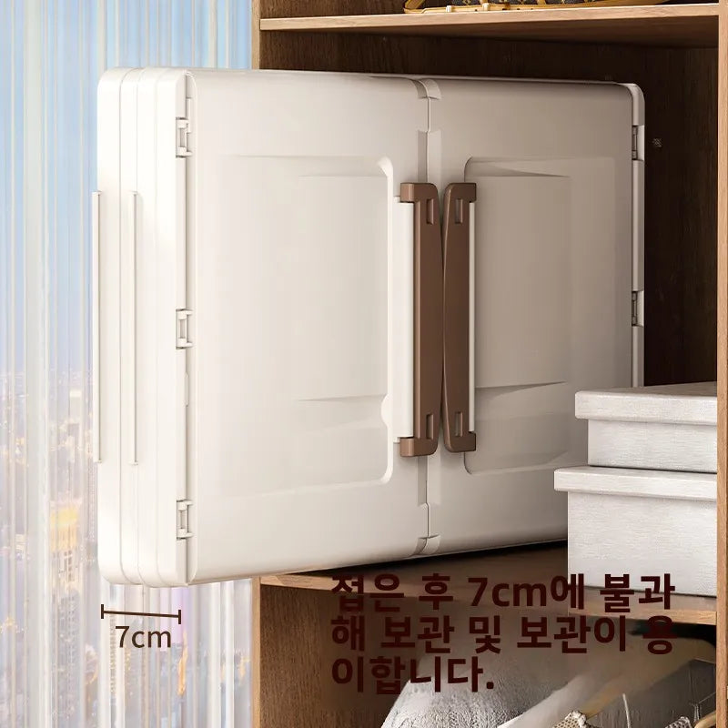 Free Installation Storage Cabinet Living Folding Storage Box Organizer Clothes Livin Dress Room Folding Snack Cabinet with Wheel