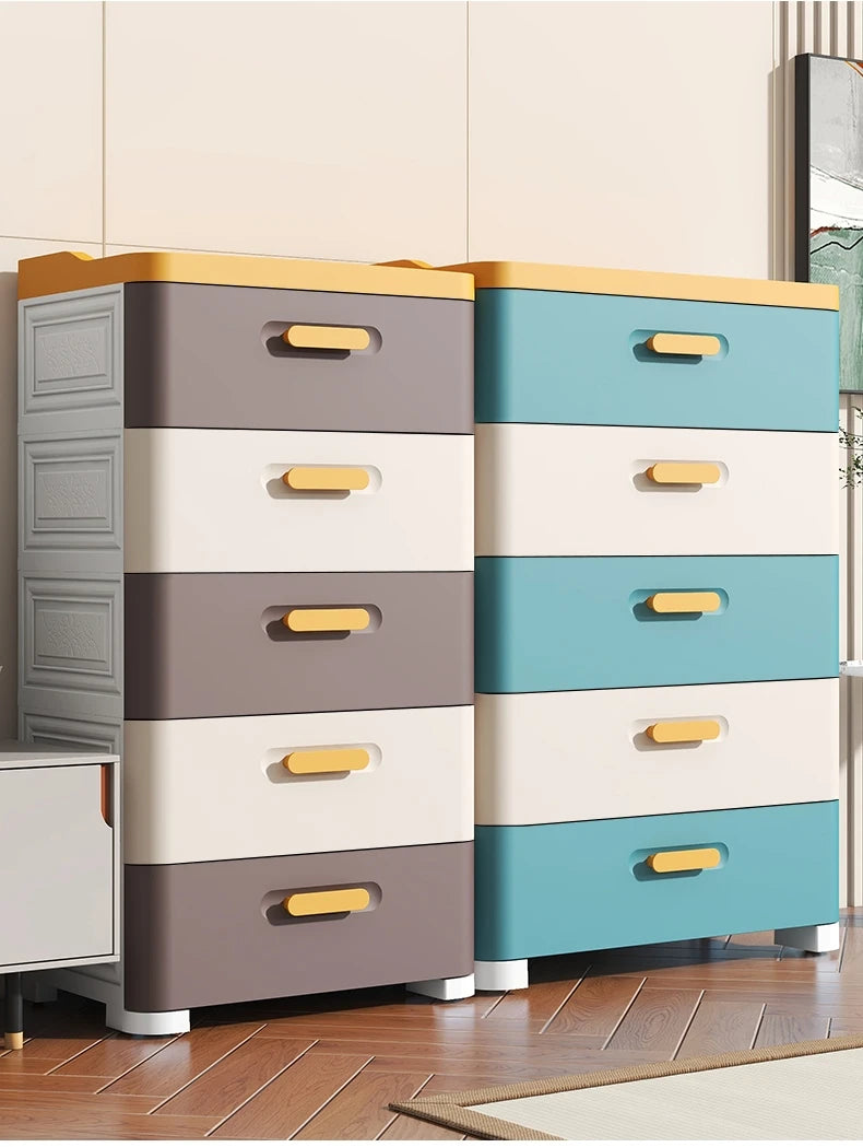 Thickened Drawer Storage Cabinet, Multi-Layer PP Organizer, Silent-Wheel Bedside Cabinet, Modern Large-Capacity Home Storage Box