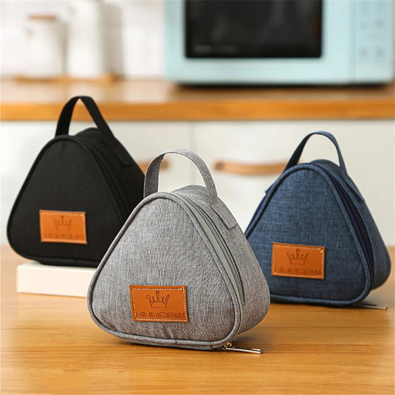 Mini Triangular Insulation Bag Aluminum Foil Thermal Cooler Lunch Tote Student Rice Ball Bag Lunch Box Bento Lunch Carry Bags