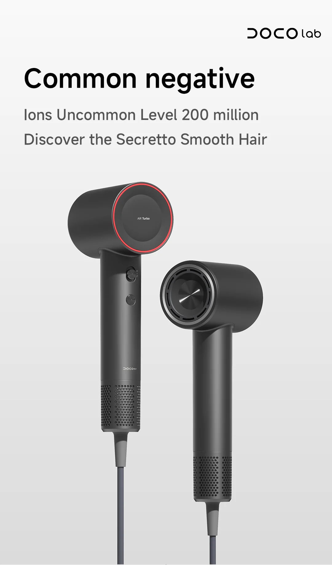 DOCO Hair Dryer High Speed 200 million Negative Ions Hair Care Professional Lightweight Home Travel Gift 110000 Rpm