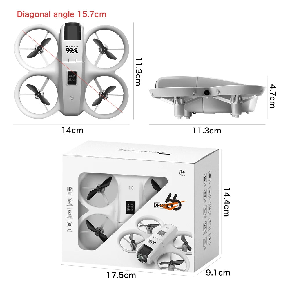 New V66 Mini Drone HD Camera 4K 1080P 180 ° Lens Wifi FPV Dron Professional Obstacle Avoidance Helicopter RC Quadcopter Toys