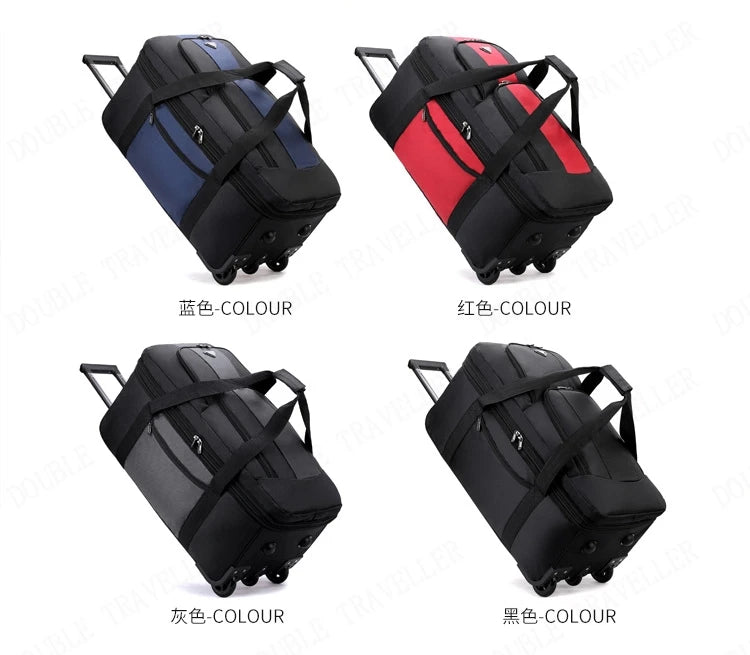 2025 New Travel Bags with Wheels Oxford Cloth Trolley Luggage Bag Organizes Folding Bags Quality Large Size Suitcases valises