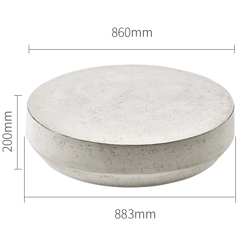 modern design round cement  glass top minimalist combination coffee table set living room furniture