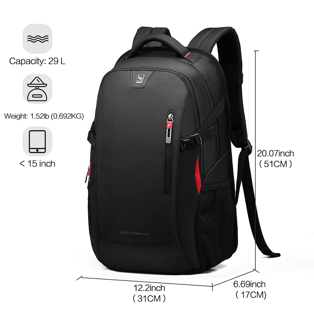 OIWAS Laptop Backpacks 15.6 Inch School Bags Waterproof Nylon 29L Casual Shoulder Bagpack Travel Teenage Men's Backpack Mochila