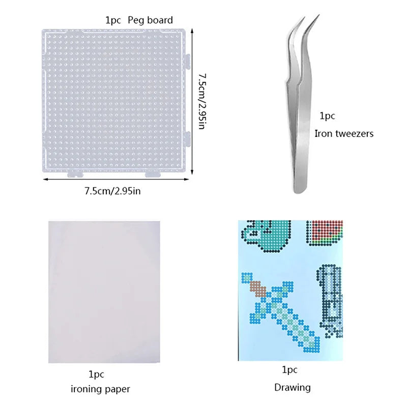 15 Colors 5mm /2.6mm Set Melting Beads Pixel Art Puzzle Hama Beads Diy 3D Puzzles Handmade Gift Fuse Beads Kit Iron Beads Toy