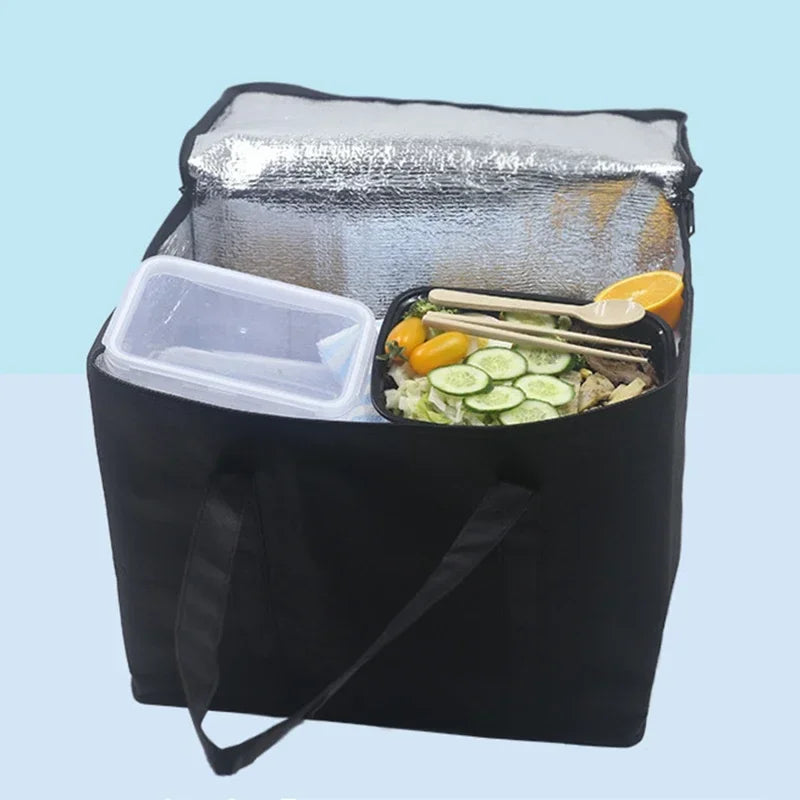 Waterproof Insulated Cooler Bag - Foldable Picnic Thermal Bag for Food & Drink Delivery, Leakproof Lunch Box with Ice Pack