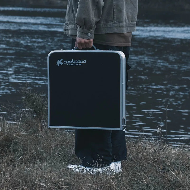 Outdoor Portable Folding Table Camping Three-fold Aluminum Alloy Table Self-driving Car Table New