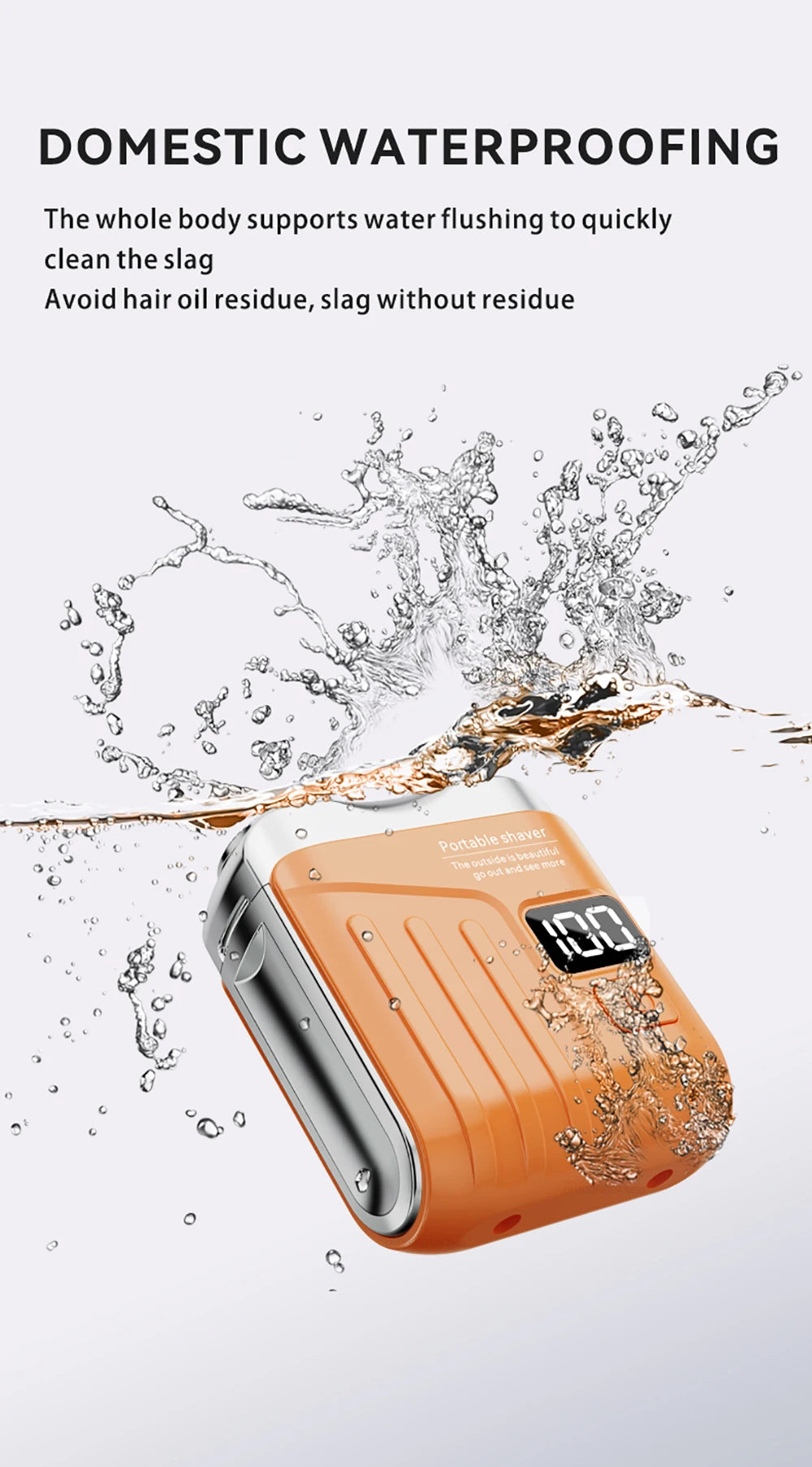 Electric Shaver Men Beard Trimmer Wet Dry Use Dual Blades Razor USB Rechargeable Mini Portable Face Beard Shaver For Home Travel