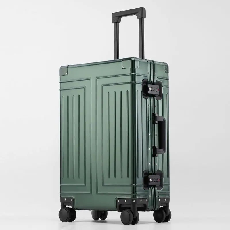 100% Aluminum-magnesium Alloy Material High Quality Senior Travel Luggage 20/24/26/28 Size Spinner Brand Travel Suitcase