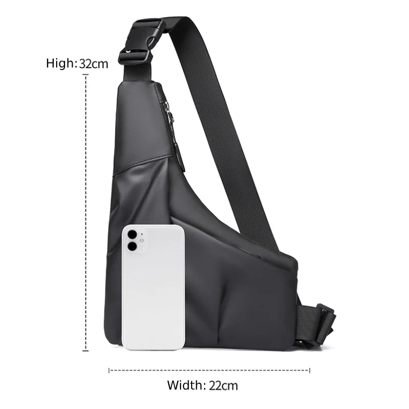 1pc Anti-Theft Triangle cross Bag with Adjustable Strap - Casual Chest Bag for Men,Ideal for Outdoor Activities,Commuting,Travel