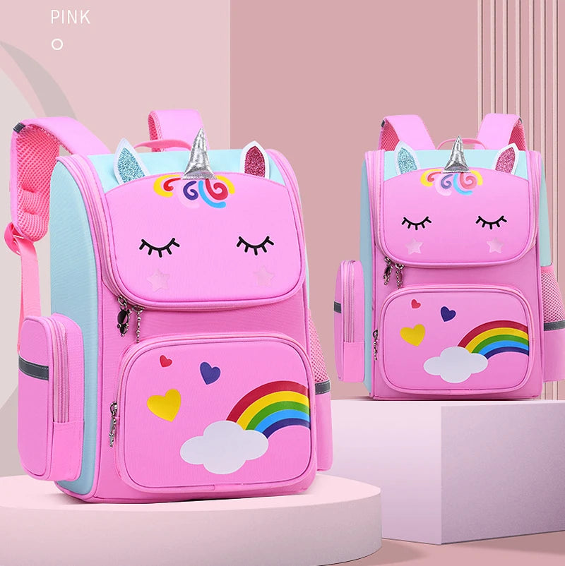 Children Girl Backpack With Large Capacity Waterproof Unicorn Print Teen School Bag for 2-16 Year Olds Cute Kawaii Kid Backpack