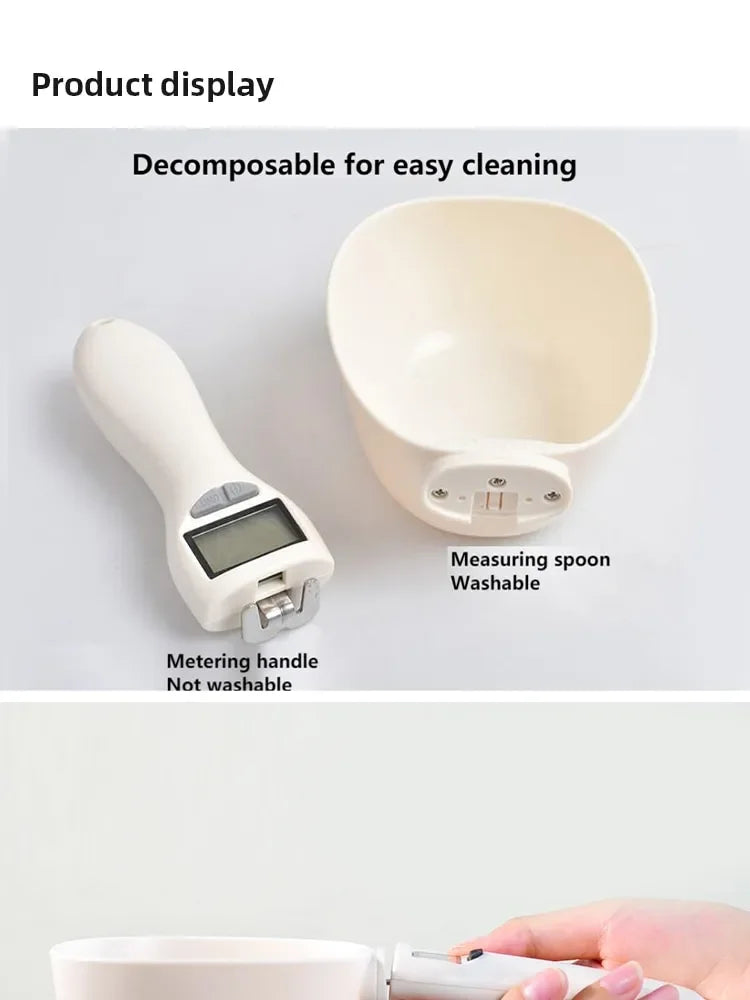 Pet Food Scale LCD Electronic Precision Weighing Tool Dog Cat Feeding Food Measuring Spoon Digital Display Kitchen Scale