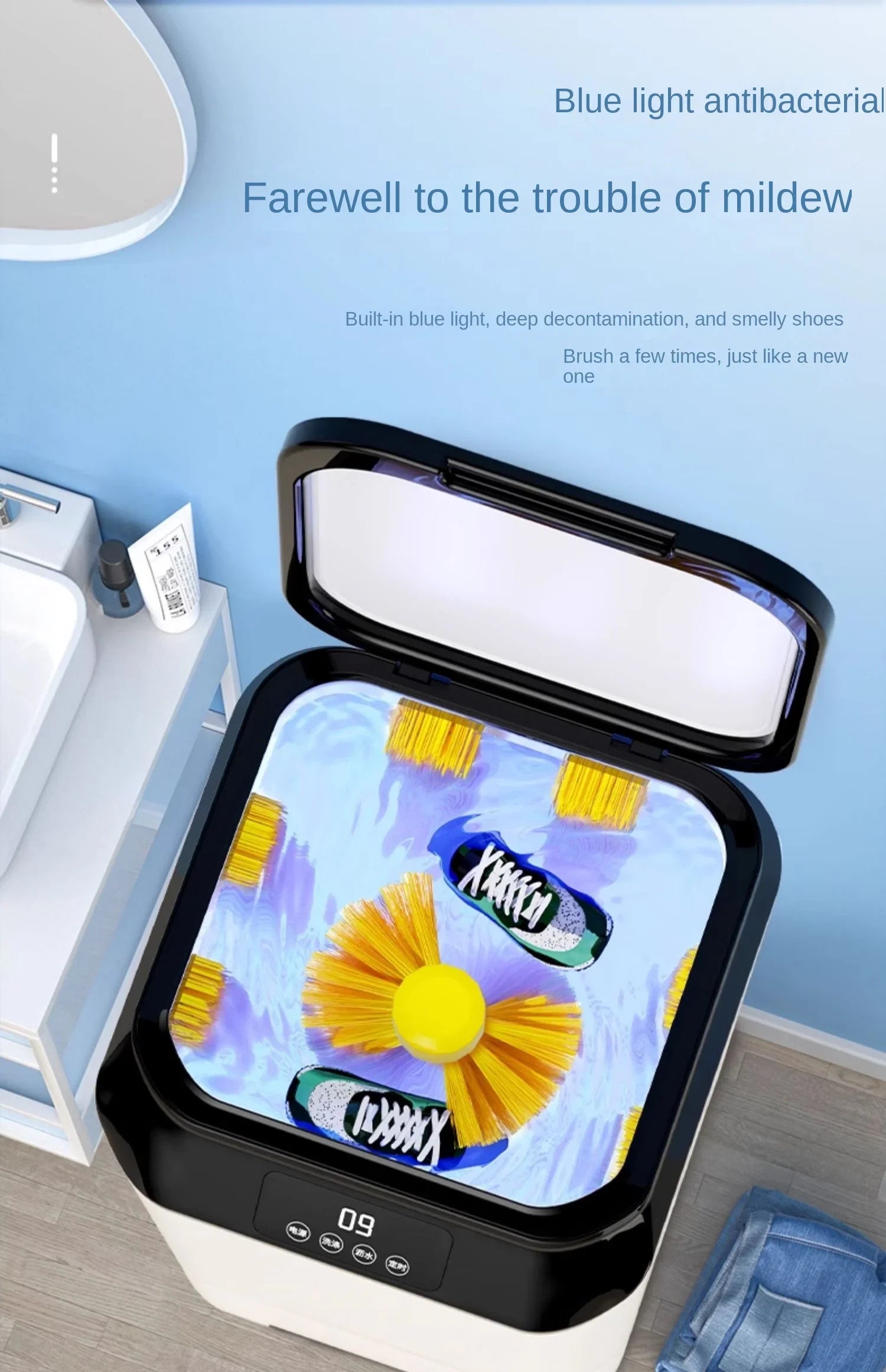 220V shoe washing machine, fully automatic washing and stripping integrated small shoe and sock dedicated washing machine BAA