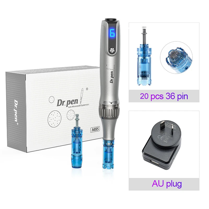 Authentic Dr pen Ultima M8S With 22 pcs Needle Pin Anti Back Flow Microneedling Pen Skincare Wireless  Derma Pen Beauty Machine