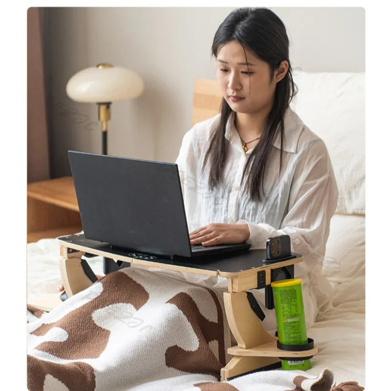 Home Lazy Bed Dining Table Dormitory Study Folding Office Desk Multi Functional Notebook Learning Tool