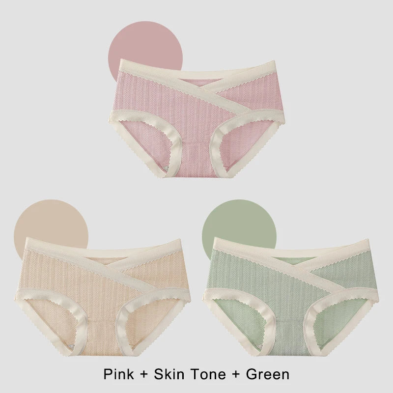 3PCS Soft Briefs V-shaped Abdominal Support Underpanties Pregnancy Childbirth Female Underwear Pregnant Woman Women's Panties