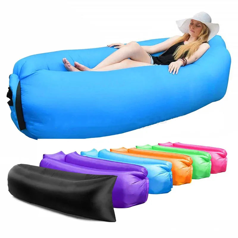 Portable Lazy Inflatable Sofa - Outdoor & Indoor Foldable Air Mattress, Quick-Fold Sofa Bed for Lunch Breaks