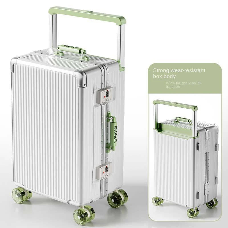 20"24 Inch Wide Handle Travel Suitcase Aluminum frame Carry-on Luggage Trolley Case with Wheels Boarding Box Rolling Luggage Bag