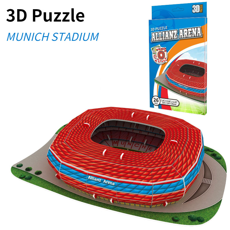 DIY Paper 3D Soccer Stadium Puzzle Construction Puzzles Toy Children Intellectual Development Educational Toys Christmas Gifts