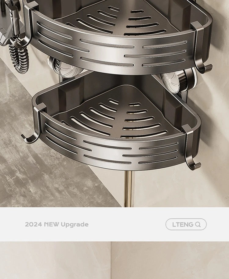 Bathroom suction cup triangular basket storage rack, bathroom washbasin corner, no need to drill holes, wall-mounted toilet