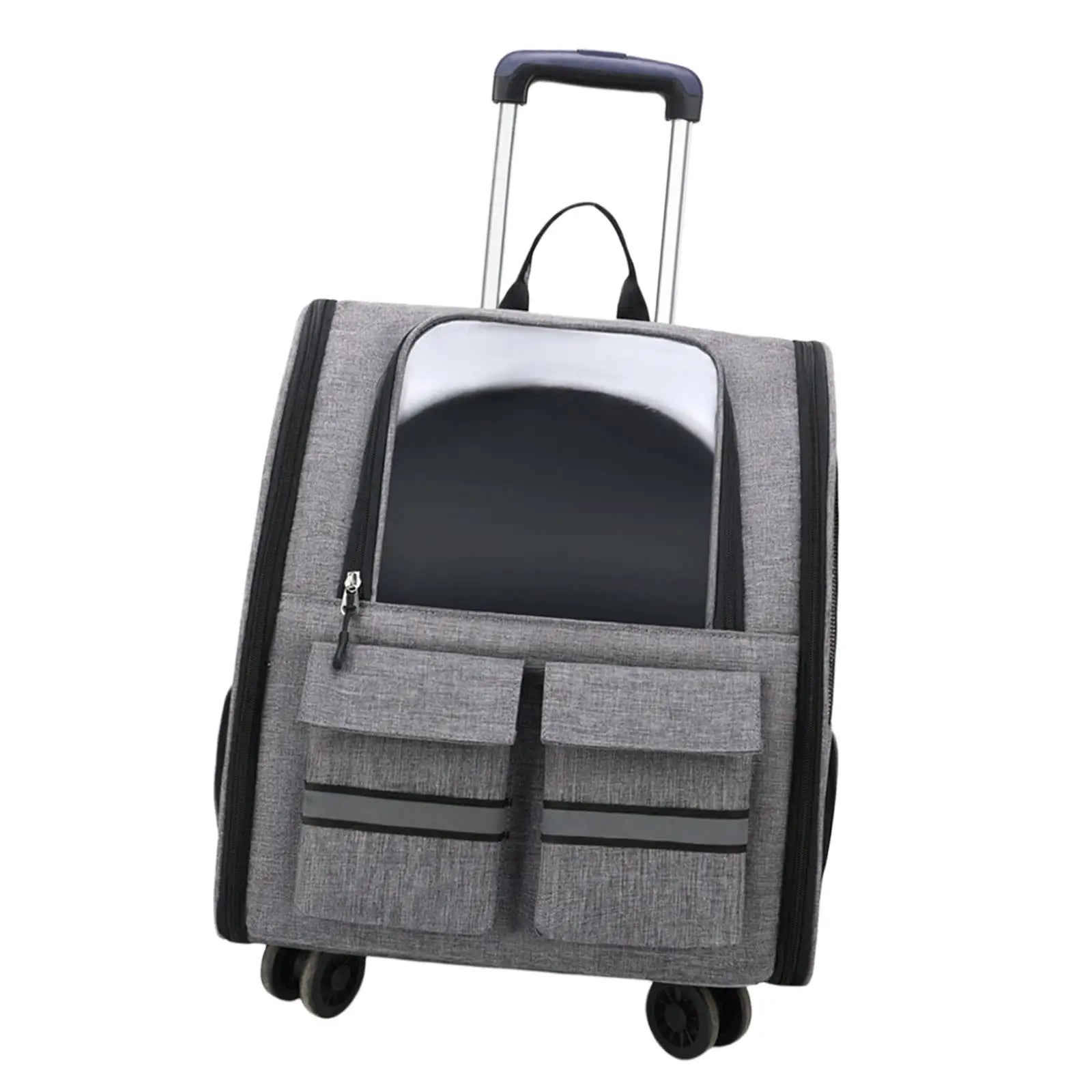 Portable Cat Trolley Case Backpack with Handle Pet Carrier Handbag Carrying Bag for Small Cats Doggy Travel Outdoor Transparent