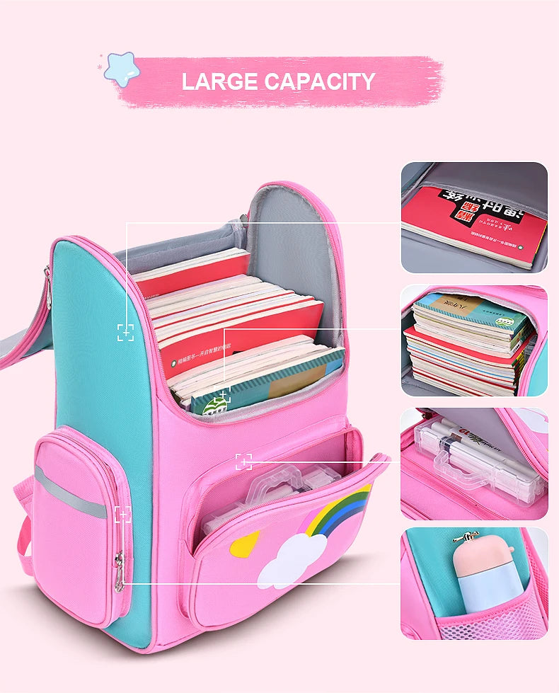 New elementary school students schoolbag shoulders backpack 6-12 years old one, two, three, four, five, six grades waterproof le