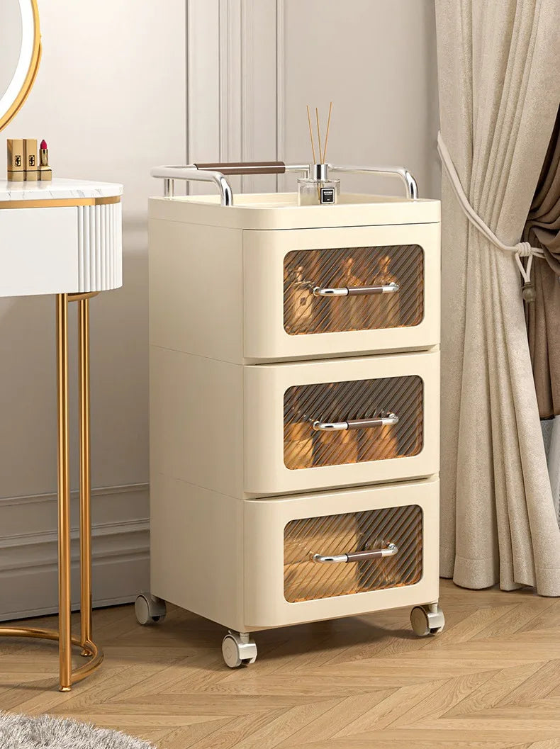 Storage Cabinet Drawer Style Household Snack Toy Storage Cabinet Mobile Layered Small Cart Storage Rack Removable Nightstand