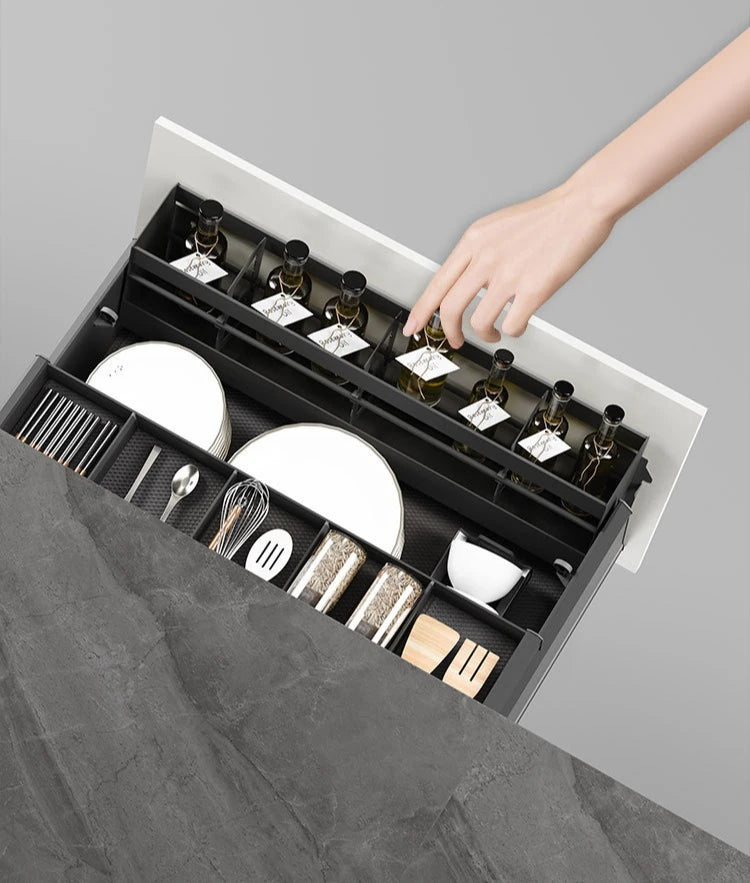 Metal Kitchen Cabinet Storage Narrow Organizer Drawer Small Spaces Extendable Cabinets Household with Sliding Track Furniture