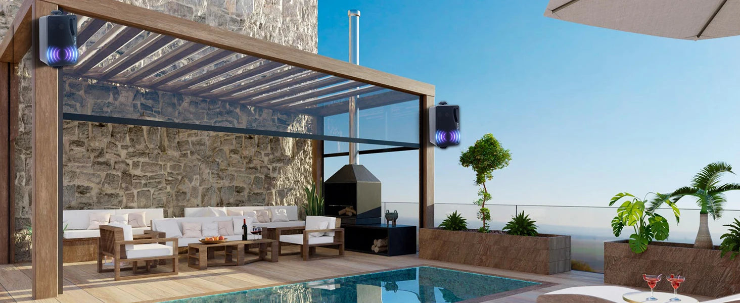 Herdio 3.5‘’ 2PCS Passive Outdoor Speakers Wired Waterproof 200W 3 Way Premium Mountable Wall Mount Speakers With Superior Sound