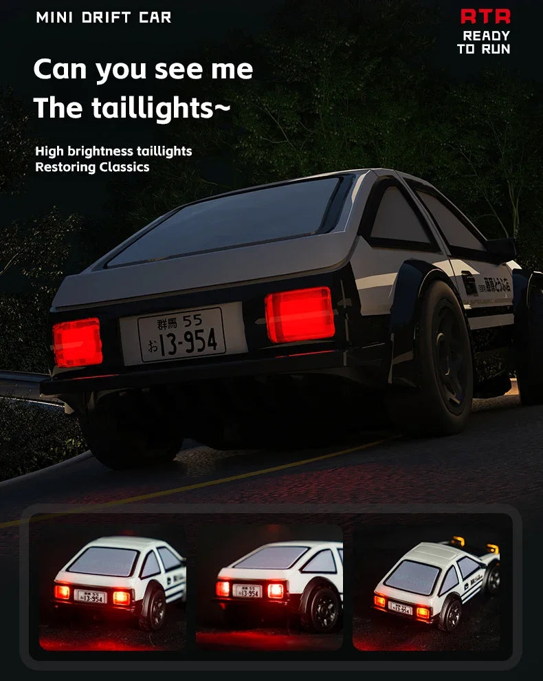 RC Drift Car 1/64 AE86 Mini Desktop Remote Control 2.4G 4WD Off-road Drifting Racing Vehicle Electric Toy Boys Cars