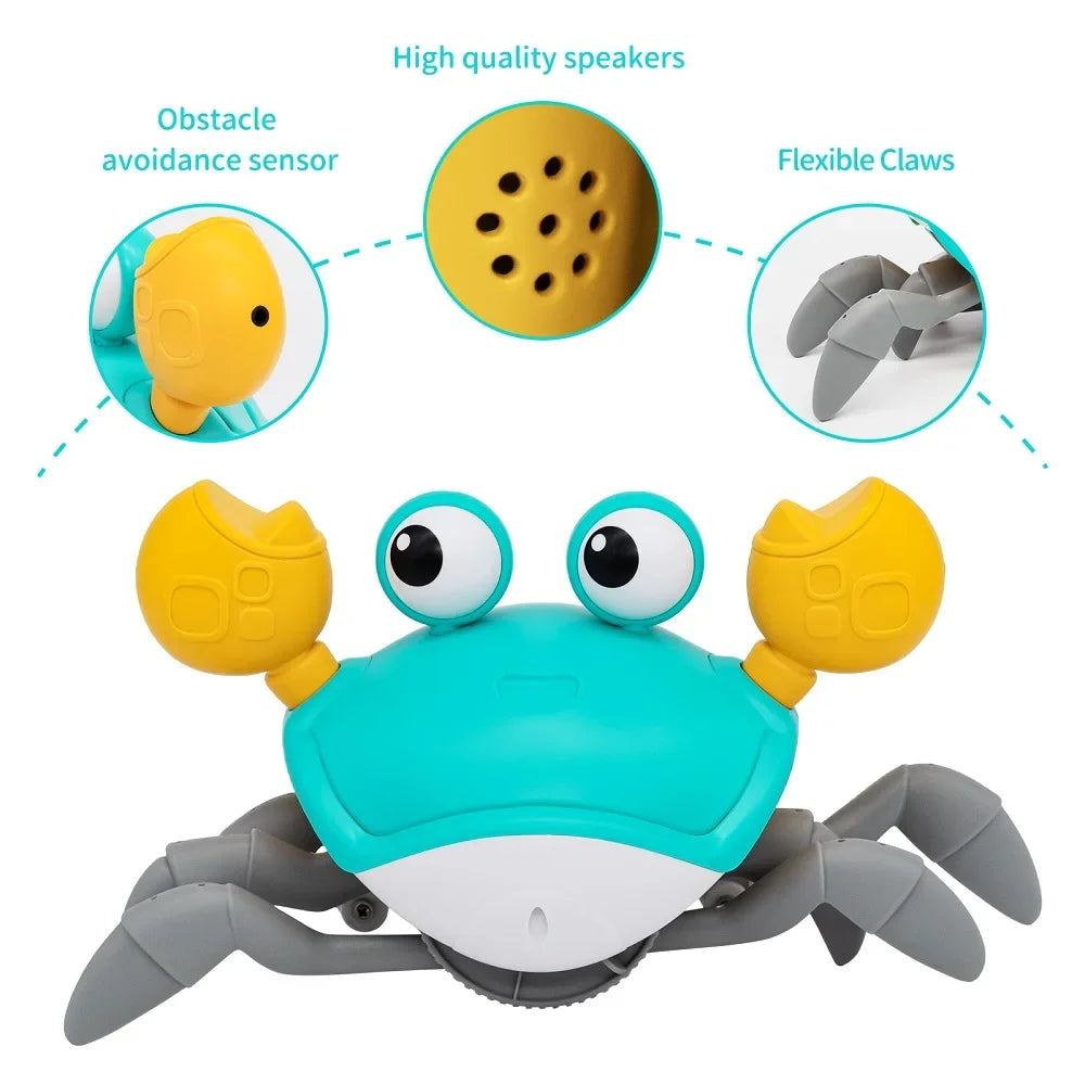 Kids Induction Escape Crab Octopus Crawling Toy Baby Electronic Pets Musical Toys Toddler Moving Avoid Obstacles Toy  No Battery