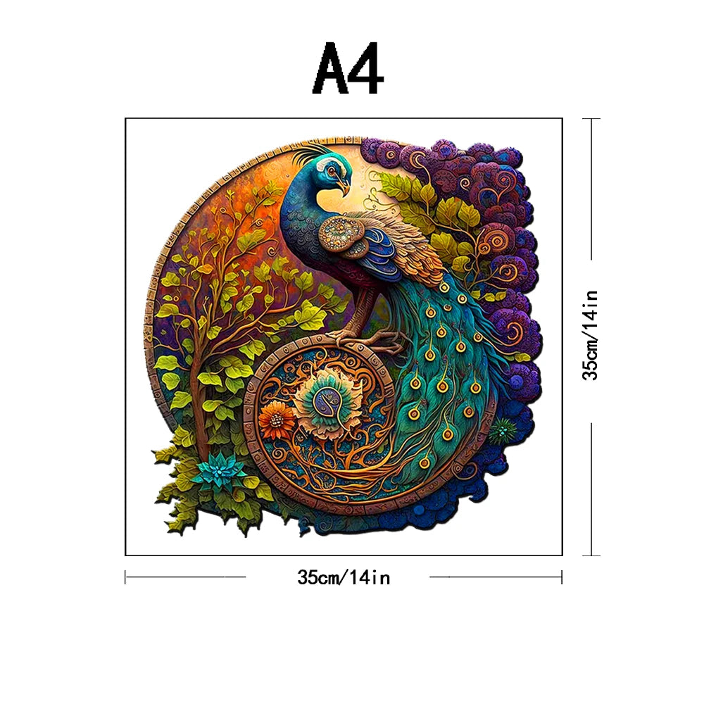 Wooden Jigsaw Puzzles-Wooden Puzzle Adult Unique Shape Advanced Phoenix Wooden Jigsaw Puzzle for Adult, Family Puzzles Gifts