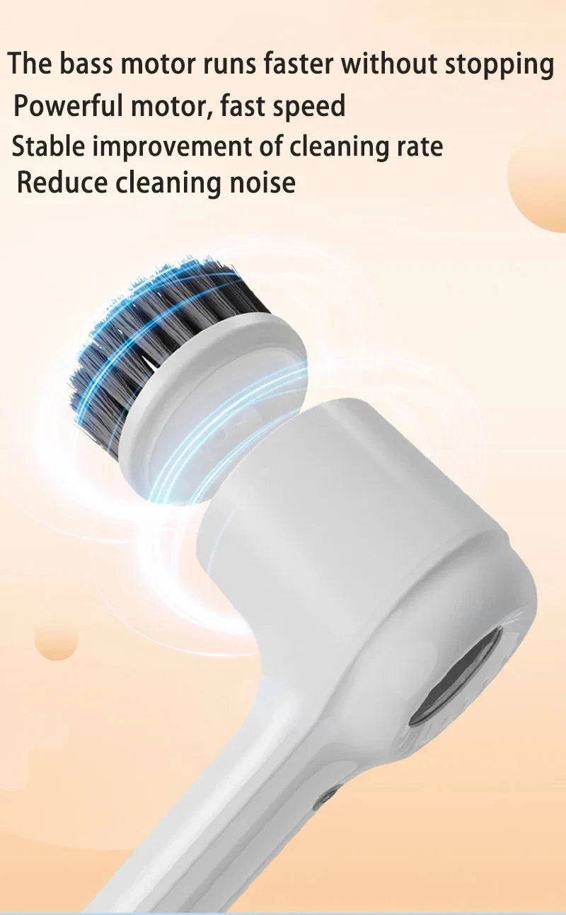 Xiaomi Electric Scrubber LED Display Cleaning Brush Waterproof High Speed Powerful 4head Cleaning Brush For Bathroom Kitchen